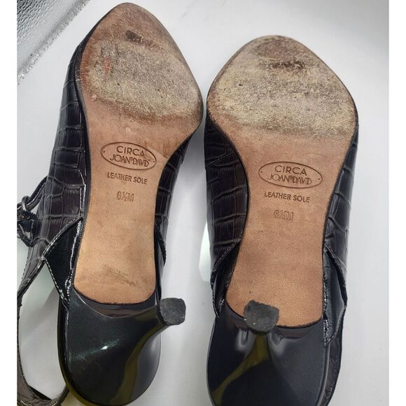 Circa Joan David Crocodile Leather Kitten Sling Back Heels Size 6.5 - Picture 6 of 6